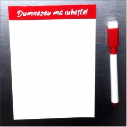 Tablita si marker magnetice rosu, Dumnezeu ma iubeste!